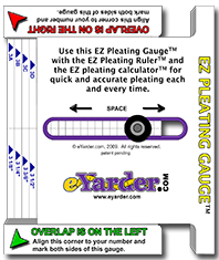 The EZ Pleating Gauge makes helps make consistent pleat markings across all widths.